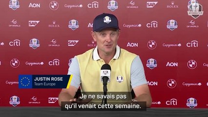 Ryder Cup - Rose : "Zola ? S'il y a un moment où il peut délivrer un message puissant..."