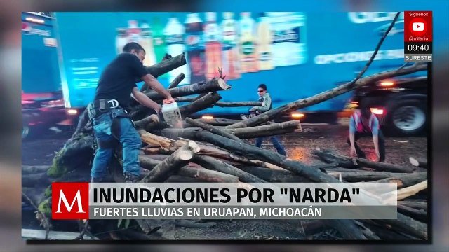 Huracán ‘Narda’ provoca inundaciones, deslaves y caída de árboles en Uruapan