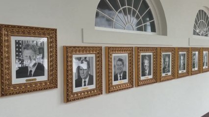 Trump Reveals Presidential Wall of Fame: Biden Gets Auto-Pen Treatment
