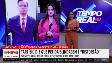 Tarcísio diz que protestos da esquerda são reflexo de insatisfação | TEMPO REAL
