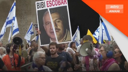 Protes keluarga tebusan, Netanyahu berlepas ke AS