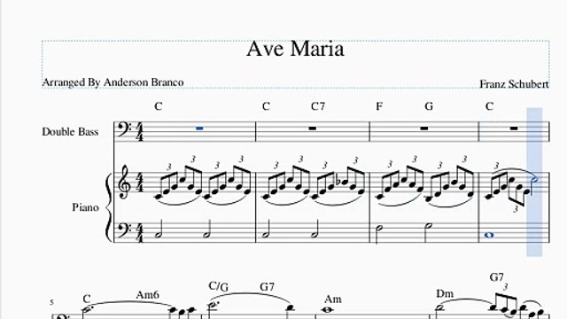 Ave Maria (Franz Schubert) – Double Bass & Piano Sheet Music