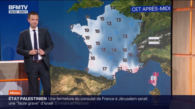 De la pluie dans l'est du pays et des éclaircies sur le reste de la France, avec des températures comprises entre 12°C et 24°C... La météo de ce jeudi 25 septembre