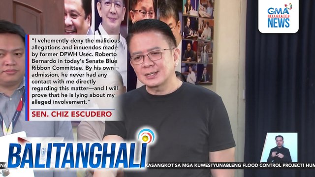 Sen. Escudero denies links to flood control anomalies | Balitanghali