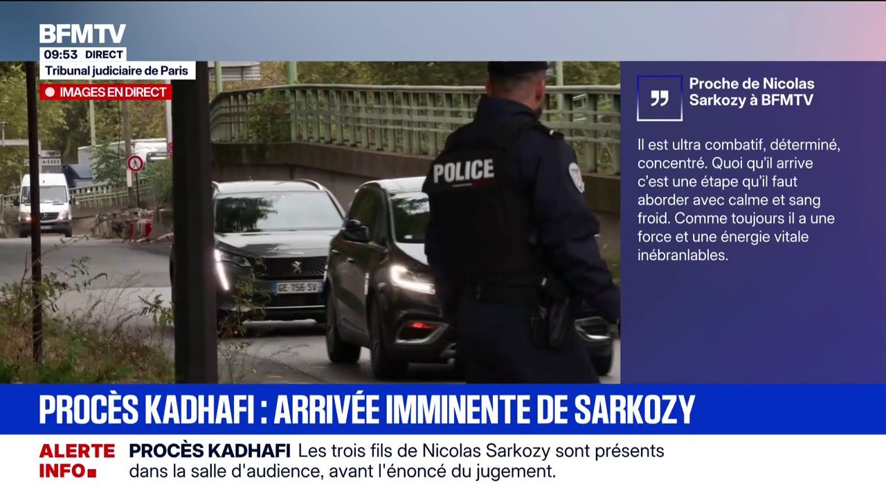 Procès Sarkozy-Kadhafi: le convoi de l'ancien président arrive au tribunal correctionnel de Paris