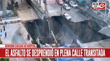 Impresionante socavón se abre en hora pico plena avenida
