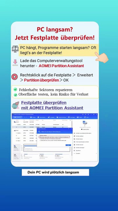 😉Festplatte überprüfen in Windows 11/10 – So testen Sie Ihre HDD/SSD!