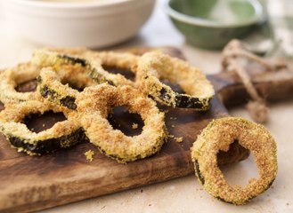 Aros de calabacín en airfryer