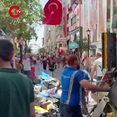 Cemil Tugay, Karşıyaka’da çöp topladı