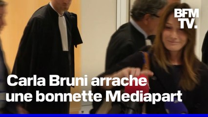 Carla Bruni arrache la bonnette du micro de Mediapart