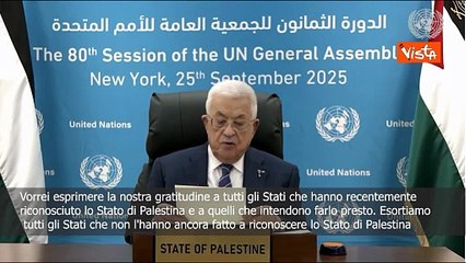 Abu Mazen (Anp): Grazie a chi ha riconosciuto Palestina, esortiamo tutti gli Stati a farlo