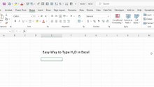How to Type H2O in Excel