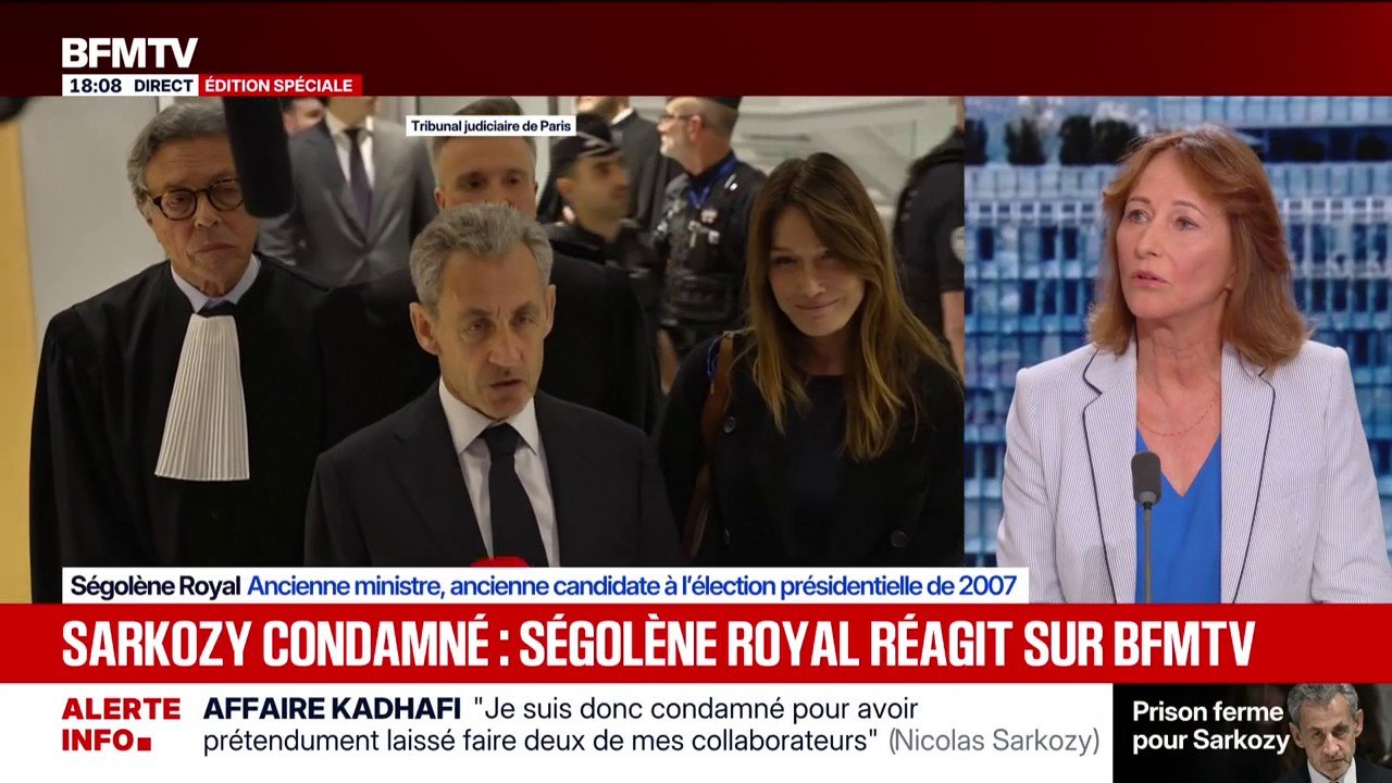 Condamnation de Nicolas Sarkozy: "C'est triste pour la France", estime Ségolène Royal, ancienne candidate à l'élection présidentielle de 2007