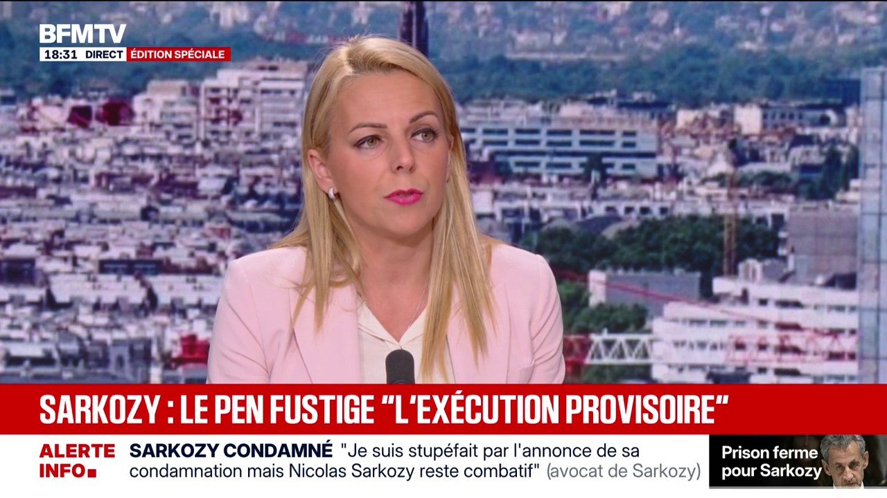 Condamnation de Nicolas Sarkozy: "On va avoir une personne présumée innocente en prison", dénonce Edwige Diaz, députée RN de Gironde