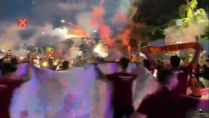 Galatasaray kafilesine Alanya'da coşkulu karşılama