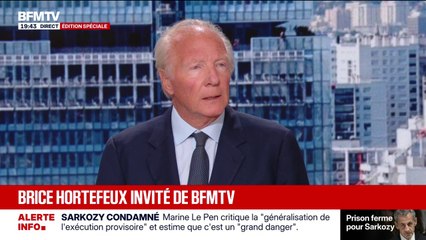 "Il n'y a eu aucune corruption et il n'y a de preuve de financement", affirme Brice Hortefeux, ex-ministre de l'Intérieur de Nicolas Sarkozy