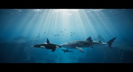 Orcas vs. tiburones ballena: La nueva batalla del océano.