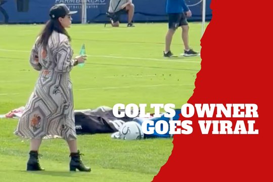 Colts owner Carlie Irsay-Gordon goes viral on the field with players in Indianapolis