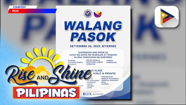 Pasok sa mga paaralan at trabaho sa gobyerno, suspendido ngayong araw dahil sa Bagyong #OpongPH