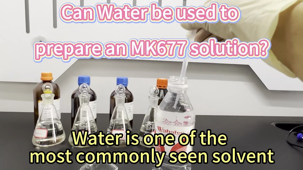 Can water be used to prepare an MK677 solution?