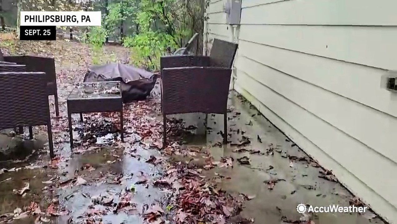 Rain pours down across the Northeast