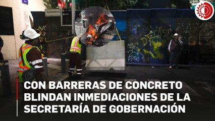 Blindan en Bucareli previo al 11 aniversario de Ayotzinapa