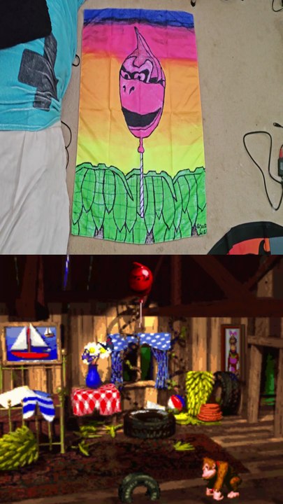 Donkey Kong Balloon Blacklight Tapestry