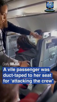 Shocking Moment as US Woman Duct-Taped To Seat On American Flight After Assault On Crew Member