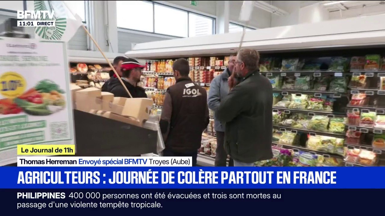 Mobilisation des agriculteurs: certains font de la prévention dans les supermarchés auprès des consommateurs