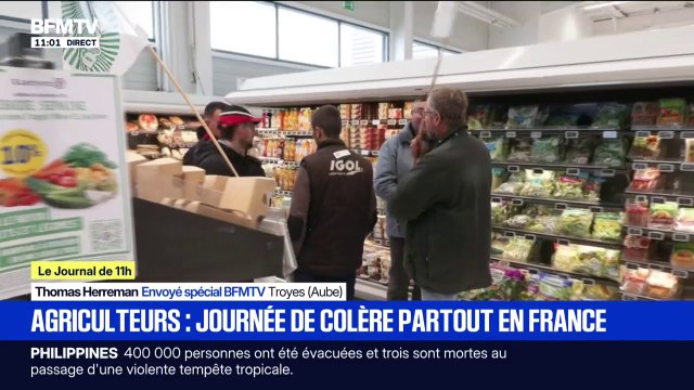 Mobilisation des agriculteurs: certains font de la prévention dans les supermarchés auprès des consommateurs