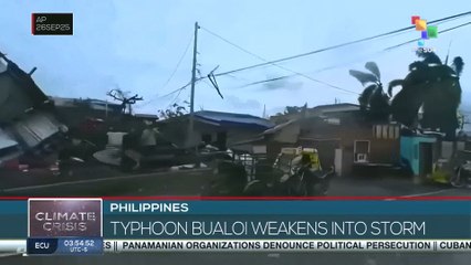 Philippines: Typhoon Bualoi weakens into storm