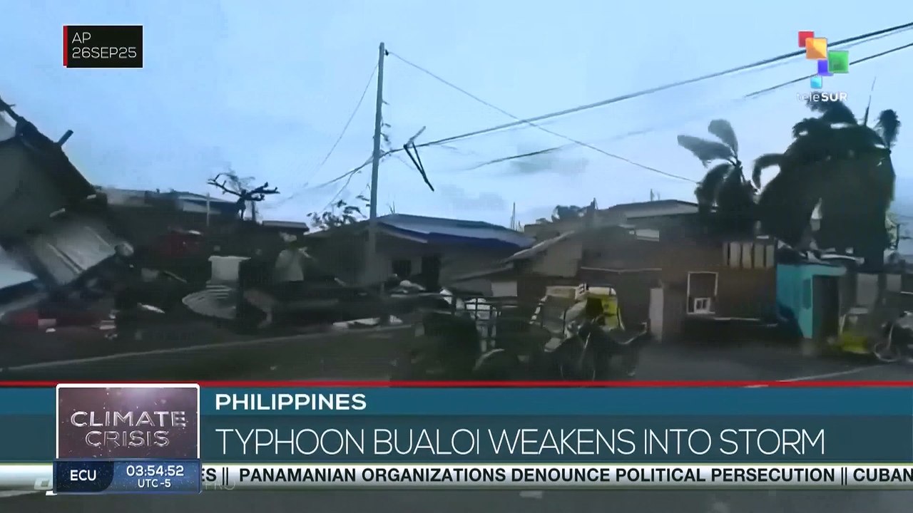 Philippines: Typhoon Bualoi weakens into storm