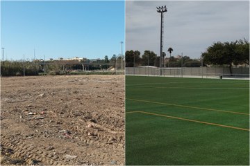 Alfafar estrena campo de fútbol casi once meses después de la dana