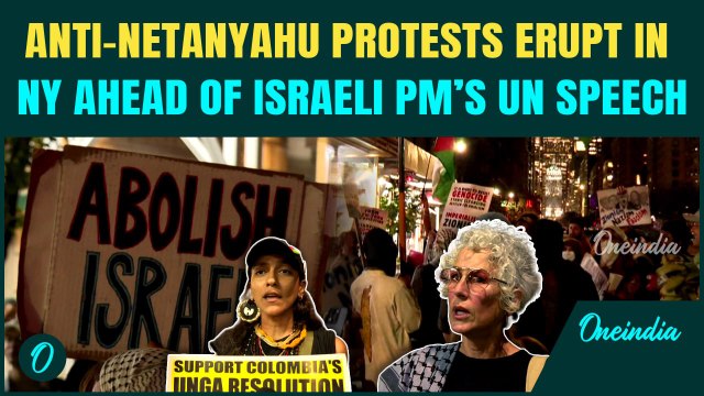 Anti-Netanyahu Protests in NYC: Anti- and Pro-Netanyahu Protesters FACE OFF Ahead of Fiery UN Speech