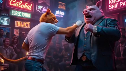Epic Cat Vs Pig Showdown🔥| Intense Animal Fight Scene In 4k🥊