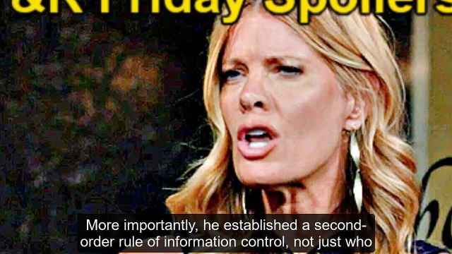 Phyllis finally discovers that the Cane impersonator is framing Chance Y&R Spoil(1)