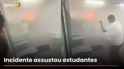 Ventilador pega fogo em sala de aula em Fortaleza, no Ceará