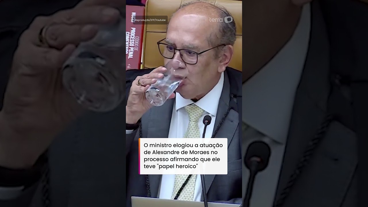 Gilmar Mendes diz que Moraes teve 'papel heroico' na condenação da trama golpista #shorts