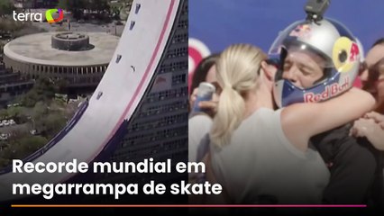 Skatista Sandro Dias quebra recorde mundial ao descer megarrampa de 70m