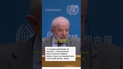 Lula diz que Hamas comete 'irresponsabilidade' e deixa povo 'ser assassinado' após atentado #shorts