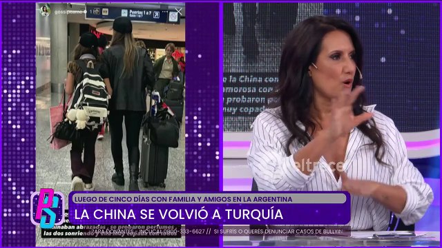 Tras una semana en el país, La China Suárez vuelve a Turquía solo con Rufina