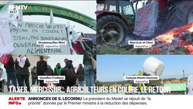 Taxes, Mercosur: plusieurs points de blocage étaient organisés par les agriculteurs ce vendredi