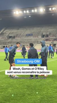 Strasbourg-OM : les images des Olympiens à leur arrivée au stade la Meinau