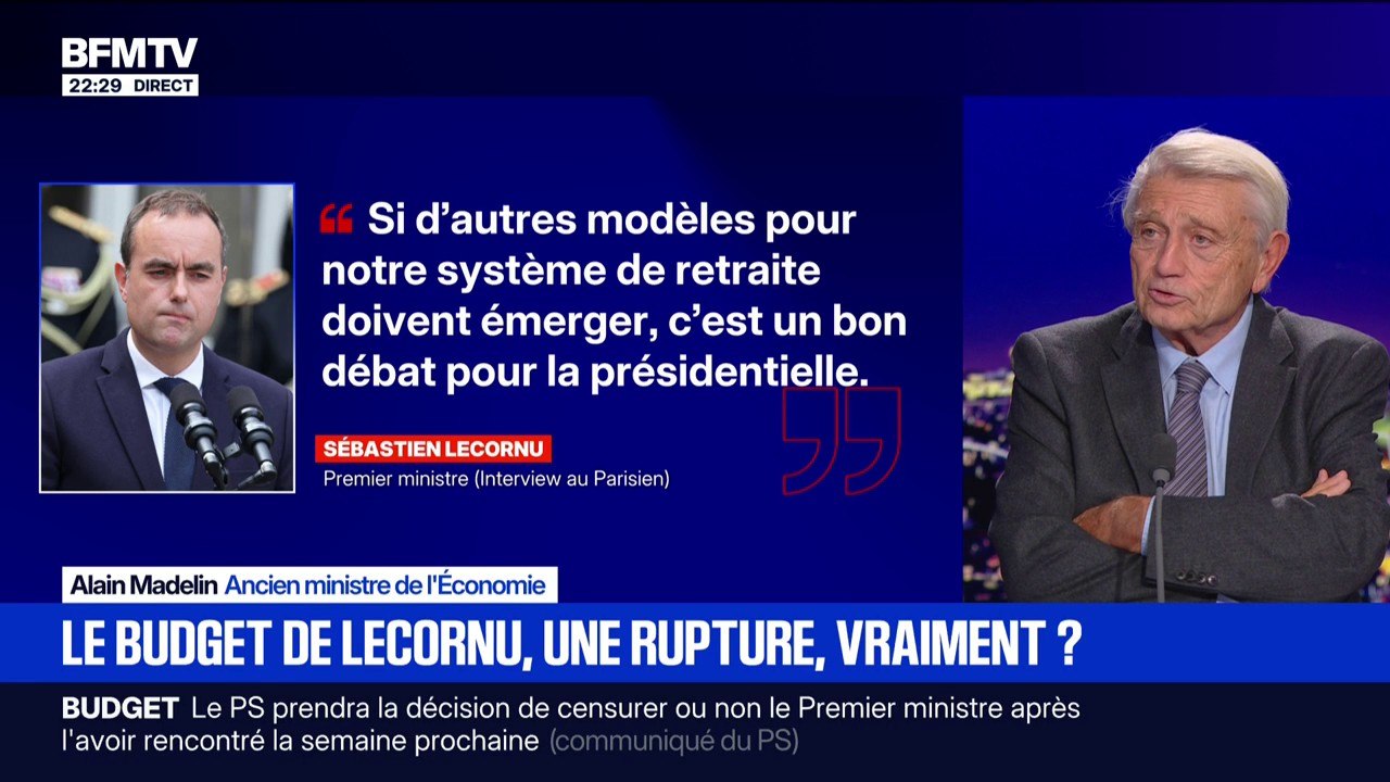 Tension entre Sébastien Lecornu et le PS: pour Alain Madelin, ancien ministre de l'Économie, c'est le Premier ministre "qui tient le manche"
