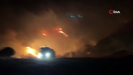 Karacabey’de orman yangınını söndürme çalışmaları sürüyor