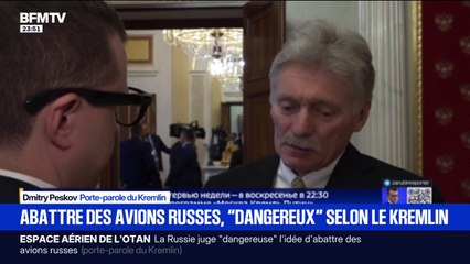 Espace aérien de l'Otan: Dmitry Peskov, porte-parole du Kremlin, qualifie de "dangereuse" l'idée d'abattre des avions russes