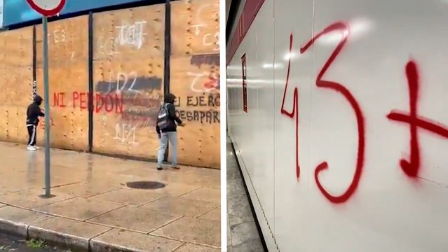 Caso Ayotzinapa: Encapuchados causan destrozos durante la marcha por los 43 normalistas desaparecidos