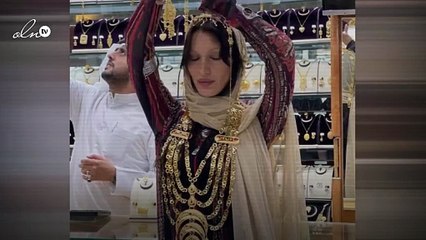 بيلا حديد بالحلي الخليجي في قطر