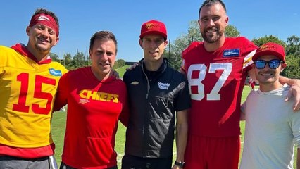 Kyle Larson dropped by Chiefs trainning for a meet and greet with Mahomes, Kelce and others
