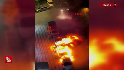 İstanbul'da para vermeyen kardeşine kızdı 3 aracı yaktı